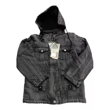 Campera Jean Con Piel Niños Capucha Desmontable Calidad!! 