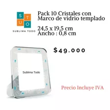 Pack 10 Cristal Para Sublimar Marco Vidrio Templado
