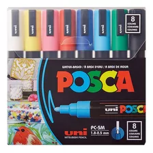 Marcadores Posca Pintura Acrilica Pc-5m Set 8 Color Original
