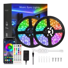 Cinta Tira Luces Led Rgb Bluetooth Control 15 Metros 