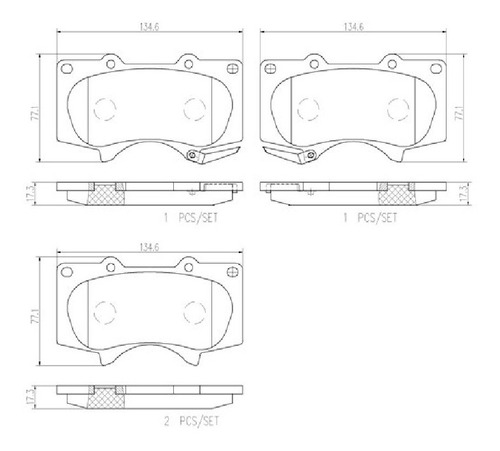 Balatas Delanteras Toyota Tundra Sr5 2000-2006 Brembo Foto 2