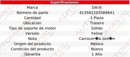 1-repuesto Soporte Motor Tras Dai Peugeot 207 L4 1.4l 00-11 Foto 3