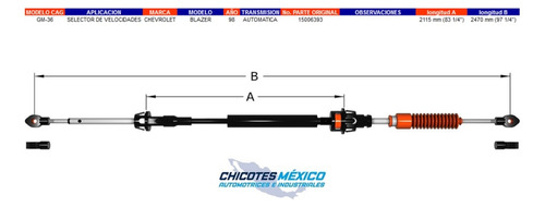 Chicote Selector De Velocidades Para S10 Blazer 98 Chevrolet Foto 4
