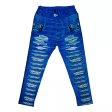 Calça Legging Infantil Imita Jeans 02 Ao 10 Nina Kids