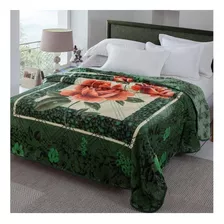 Cobertor Jolitex Ternille Kyör Plus Cor Verde Com Design Sorrento De 2.2m X 1.8m