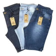 Kit Com 3 Bermudas Jeans Masculinas Tradicionais | Promoção