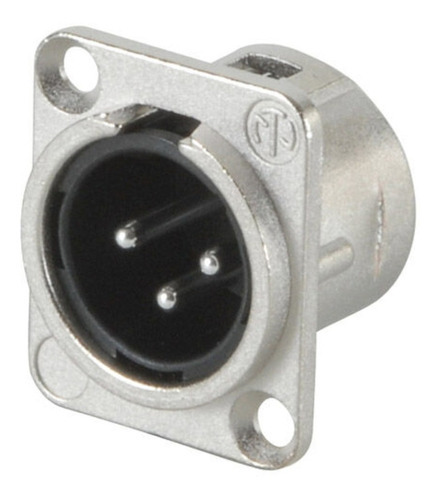 Conector De Panel Xlr Macho Plateado De 3 Pines Neutrik Nc3md-l-1