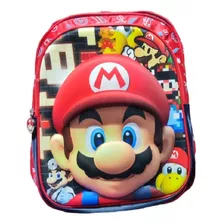 Mochila Super Mario Bros 3d Excelente Calidad Primaria Nueva 