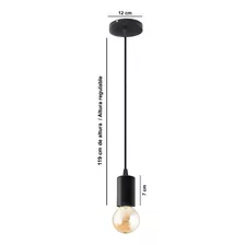 Colgante Luz Led Gioluce Delta-1-cap-colores Capuchon Simple Vintage Portalampara E27 Color Negro