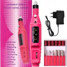 Lixadeira Lixa Motor Unha Elétrica Profissional Bivolt Rosa