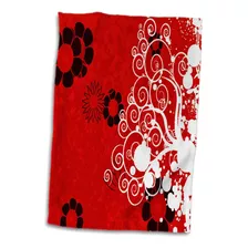 Toalla De Mano Con Flores Y Flores En 3d, Rosa, Rojo, Negro 