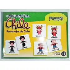 Memorice Personajes De Chile, 32 Fichas