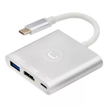 Hub Unno Tipo C 3 En 1 Usb 3.0 Hdmi Pd