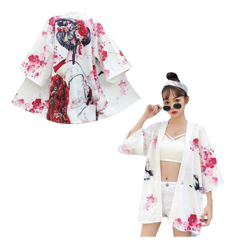 Kimono Tradicional Japonés Para Mujer, Pareo Moda Oriental