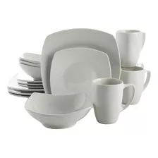 Vajilla Gibson Home, Porcelana, 4 Servicios, Blanco, 16 Pcs