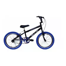 Bicicleta Bmx Freestyle Infantil Ello Bike Energy Aro 20 Freios V-brakes Cor Preto/azul Com Descanso Lateral