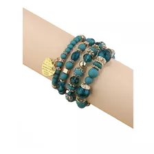 Pulsera Con Cuenta Con Corazón Set 4 Piezas Pnl