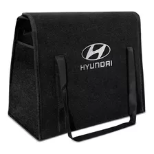 Bolsa Organizadora Porta Malas Logo Hyundai Carpete Preto