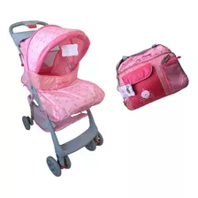 Combo Disney Baby Coche + Bolso Organizador Rosa Princesas