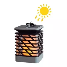 Lampara Farol Solar Led Efecto Llama Danzante Fuego 10hs 