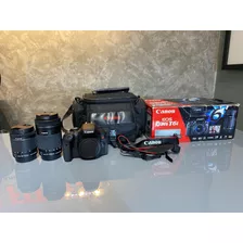 Kit Dslr Canon T6i Com Lentes 18-55mm E 55-250mm + Bolsa