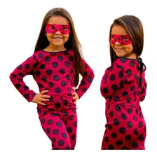 Fantasia Ladybug Infantil Com Máscara Para Aniversários Top