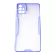 Carcasa Para Samsung A71 Transparente Bordes Lila