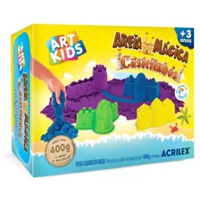 Brinquedo Kit Areia Mágica Castelinhos 400g Art Kids