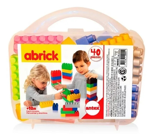 Valija De Bloques 40 Piezas Ladrillos Encastre Antex Abrick 40 3