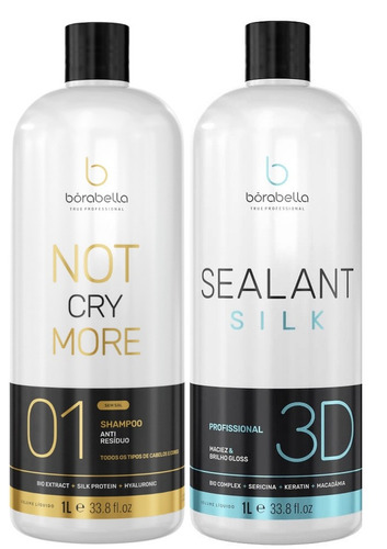 Borabella True Professional Não Chore Mais Shampoo & Sealant Silk 3d Semi Definitiva 2 X 1000 Ml