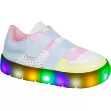 Tenis Infantil Feminino Sapato Menina Com Luzinha Luz Led