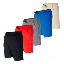 Jogo C/5 Bermudas Moleton Marca Masculina Shorts De Academia