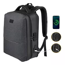 Mochila Porta Laptop Antirrobo Candado Configurable Tapa Usb