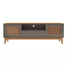 Rack Esmeralda Cinza Pérola E Noce 160 Cm