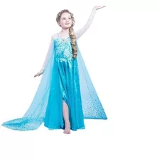 Fantasia Infantil Vestido Frozen Elsa Acessórios + Frete