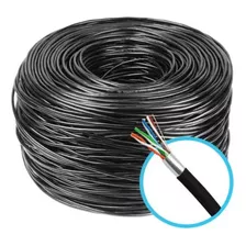 Cabo De Rede Cftv 300 Metros Para Câmeras 4 Par 24 Awg Preto