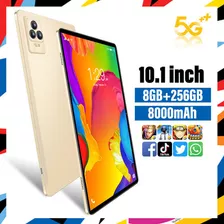 Tableta Inteligente De 10,1 Pulgadas, 8+256 Gb, Android 13 Color Dorado