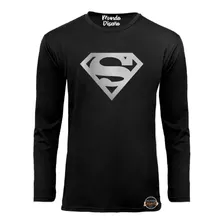 Polera Manga Larga Para Hombre Liga De La Justicia Superman 