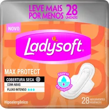 Absorvente Ladysoft Cobertura Seca Com Abas 28 Unids