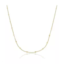 Choker Corrente Delicada Banhado A Ouro 45cm Composição