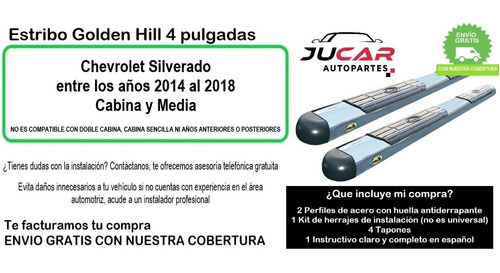 Estribos Gh Chevrolet Silverado 2014-2018 Cabina Y Media Foto 8
