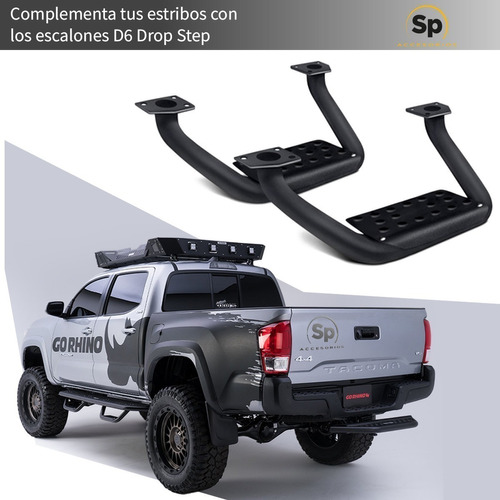 Estribos Toyota Tacoma 2005/2020 Dominator D6 Gorhino Negro. Foto 3