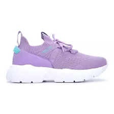 Tênis Esportivo Mary Jane Millenium Feminino Roxo/branco