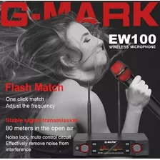 G-mark Micrófono Inalámbrico Para Karaoke, 50m, Uhf, Ew100.