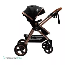 Cochecito De Paseo Premium Baby Sunrise Negro Con Chasis Color Cobre