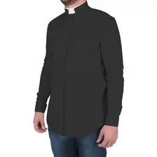 Camisa Clerical Romana Manga Longa Plus Size - Passa Fácil