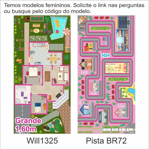 Tapete Ilustrativo Pista De Corrida Brincar Carrinho Br66