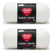 Ovillo Gigante Red Heart Super Saver, Paquete De 2, Blanco S