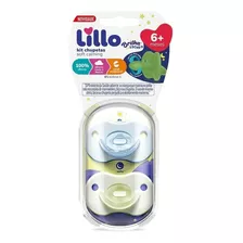 Kit 2 Chupetas Lillo Calming 6 A 18 Meses 100% Silicone