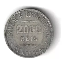 Moeda Prata .900 Brasil República 2000 Réis 1911 #7